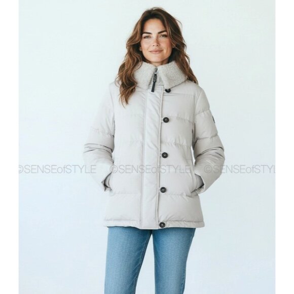 Brunello Cucinelli Women's Puffer Jacket with Fur Collar Monili trim size S 40 - Picture 1 of 11